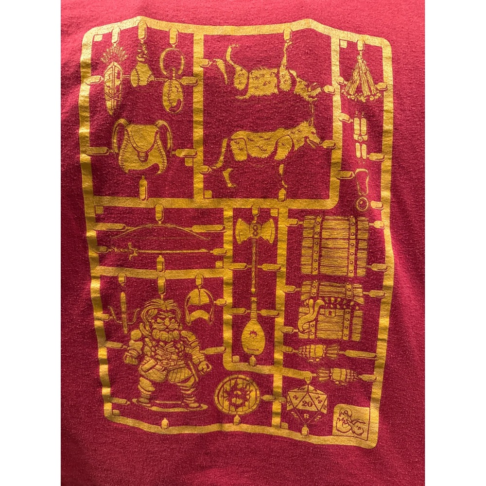 Dungeons &‎ Dragons T-Shirt Mens XL Red Gold Dwarf Sprue Kit Graphic Tee D&D RPG
